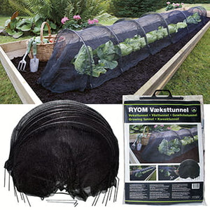 Væksttunnel Ryom sort net - 40 x 50 x 310 cm