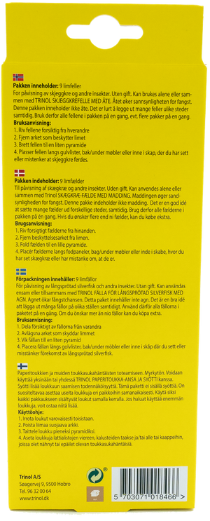 Skægkræfælde / sølvfisk fælde - limfælder, 9 stk.